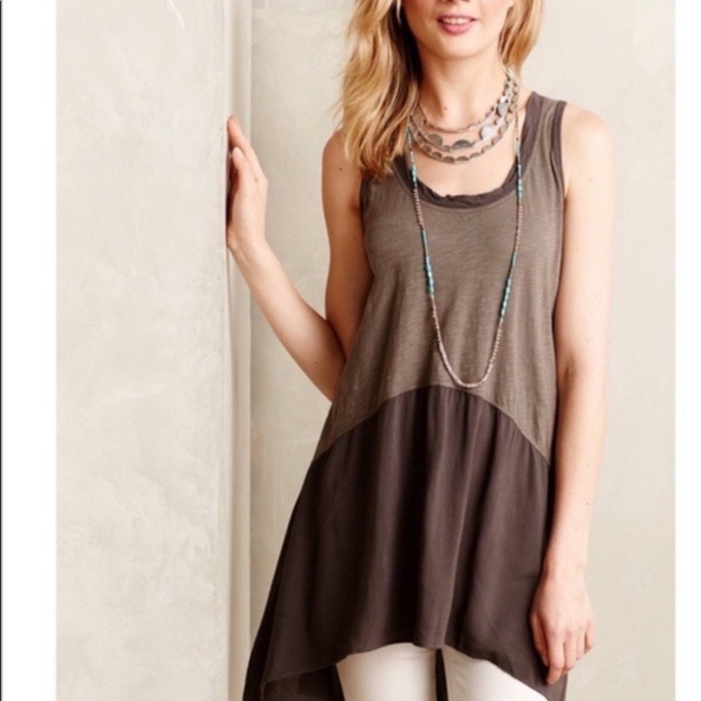 Left of Center Calla Tank Tunic TAN Sz. S - Picture 1 of 7